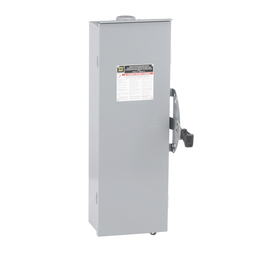DTU323RB – Safety switch, double throw, non fusible, 100A, 240VAC, 250VDC, 3 pole, 30HP, NEMA 3R, bolt on provision