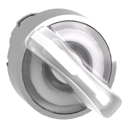 ZB4BK1213 – Head for illuminated selector switch, Harmony XB4, metal, white handle, 22mm, universal LED, 2 positions, stay put