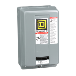 8536SCG3V02H30S – NEMA motor starter, Type S, nonreversing, Size 1, 27A, 10HP at 460VAC, up to 100kA SCCR, 3 phase, 3 pole, Motor Logic, 120VAC coil, NEMA 1