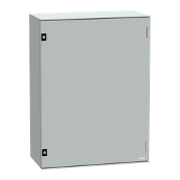 NSYPLM86PG – Wall mounted polyester enclosure, Thalassa PLM, plain door, with metallic plate, 847x636x300mm, IP66, IK10, RAL 7035