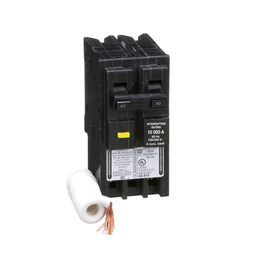 HOM240GFI – Mini circuit breaker, Homeline, 40A, 2 pole, 120/240VAC, 10kA AIR, ground fault class A, plug in, UL
