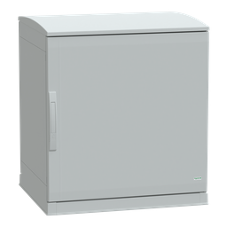 NSYPLAZT776G – Floor standing polyester enclosure, Thalassa PLA, open bottom, ventilated canopy, 750x750x620mm, IP44, IK10