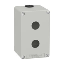 XAPD2502 – Die cast empty control station, Harmony XAP, XB2 SL, zinc alloy, grey, M20, 2 cut outs 22mm, 80x130x77mm, UL cULus