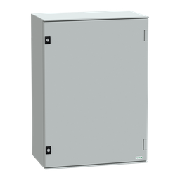 NSYPLM75PG – Wall mounted polyester enclosure, Thalassa PLM, plain door, with metallic plate, 747x536x300mm, IP66, IK10, RAL 7035