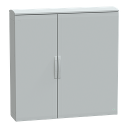 NSYPLAT12123G – Floor standing polyester enclosure, Thalassa PLA, plain door, ventilated canopy, 1250x1250x320mm, IP44, IK10