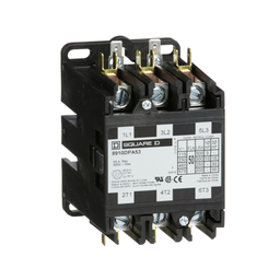 8910DPA53V14 – Contactor, Definite Purpose, 50A, 3 pole, 30HP at 575VAC, 3 phase, 24/24VAC 50/60Hz coil, open