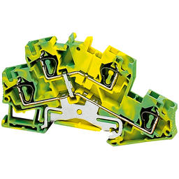 NSYTRR44DPE – Terminal block, Linergy TR, spring type, protective earth, 2 level, 4 points, 4mm², green-yellow, set of 50