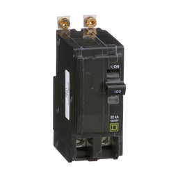 QOB2100VH – Mini circuit breaker, QO, 100A, 2 pole, 120/240VAC, 22kA, bolt on