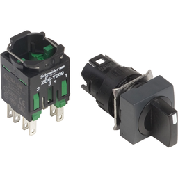 XB6CD253B – Selector switch, Harmony XB6, black round, 16mm, 2 positions, stay put, 2NO