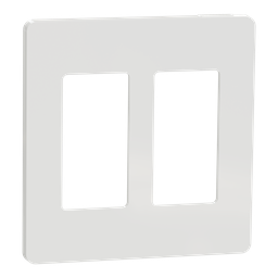 SQWP141002WH – Cover frame, X Series, 2 gangs, screwless, white, matte finish