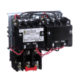 8736SAO16V02S – NEMA starter, Type S, reversing, horizontal, Size 00, 9A, 2HP at 575VAC, 5kA SCCR, 3 phase, 3 pole, melting alloy overload, 120VAC coil, open