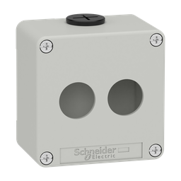 XAPD1202 – Die cast empty control station, Harmony XAP, XB2 SL, zinc alloy, grey, M20, 2 cut outs 22mm, 80x80x51,5mm, UL cULus