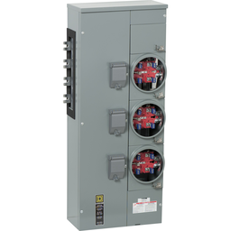 EZMR313225X – Branch unit, EZ Meter-Pak, 225A, 3 x 5 jaw sockets, 208Y/120VAC, no bypass, ringless, 1200A Al/Cu busbar