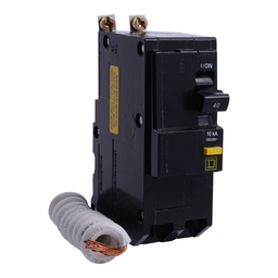 QOB240GFI35 – Mini circuit breaker, QO, 40A, 2 pole, 120/240VAC, 10kA, bolt on, 6mA grd fault A, pigtail, 50 deg C