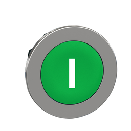 ZB4FA331 – Flush mounted push button head, Harmony XB4, metal, green, 30mm, spring return, marked I
