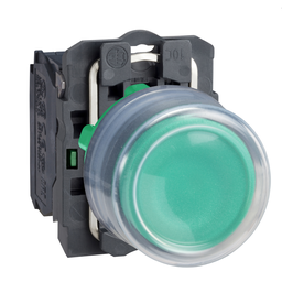 XB5AP31 – Push button, Harmony XB5, plastic, projecting, green, 22mm, spring return, booted, unmarked, 1NO