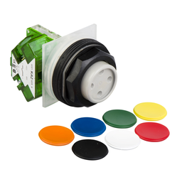 9001SKR3UH5 – Push-button, Harmony 9001SK, plastic, projecting, 7 colours choice, 30mm, spring return, 1 NO
