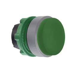 ZB5AL3C0 – Push button head, Harmony XB5, plastic, projecting, green, 22mm, spring return, unmarked, grey bezel