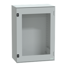 NSYPLM75TG – Wall mounted polyester enclosure, Thalassa PLM, glazed door, 747x536x300mm, IP66, IK08, RAL 7035