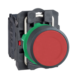 XB5AA42 – Push button, Harmony XB5, plastic, flush, red, 22mm, spring return, unmarked, 1NC