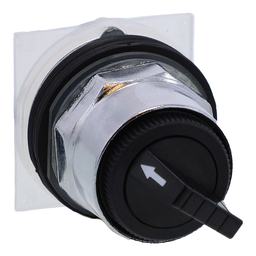 9001KS25B – Selector switch head, Harmony 9001K, metal, standard handle, black, 30mm, 2 positions, spring return left to right