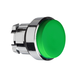 ZB4BH3 – Head for non-illuminated push button, Harmony XB4, metal, green projecting, 22mm, push-push, unmarked