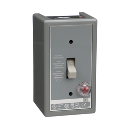 2510FG1PG – Manual Starter, fractional horsepower, 16A, 1 pole, 1 HP at 277 VAC, toggle operated, green indicator, NEMA 1 enclosure