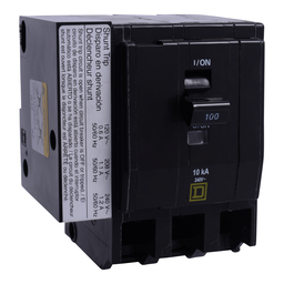 QO31005274 – Mini circuit breaker, QO, 100A, 3 pole, 120/240VAC, 10kA, plug in, AC shunt, ring