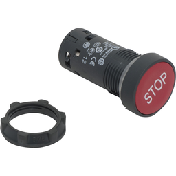 XB7NA4234 – Monolithic push button, Harmony XB7, plastic, red, 22mm, spring return, marked STOP, 1NC