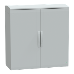NSYPLAT10104G – Floor standing polyester enclosure, Thalassa PLA, plain door, ventilated canopy, 1000x1000x420mm, IP44, IK10