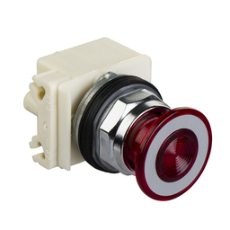 9001KR9P35RH2 – Illuminated push button, Harmony 9001K, metal, mushroom 41mm, red, 30mm, 2 positions, push pull, 24…28V, 2 CO