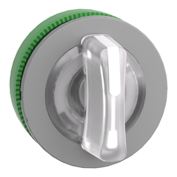 ZB5FK1513C0 – Head for illuminated selector switch, Harmony XB5, grey bezel, white handle, 30mm, universal LED, 3 positions,