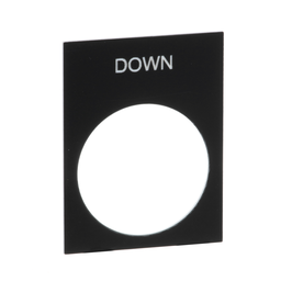 ZB2BY2308 – Harmony, XAC Pendant Station, legend plate, 30 mm by 40 mm, black, marked DOWN