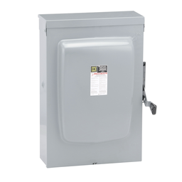 CD225NR – Safety switch, general duty, fusible, 400A, 120/240VAC, 2 poles, solid neutral, NEMA 3R