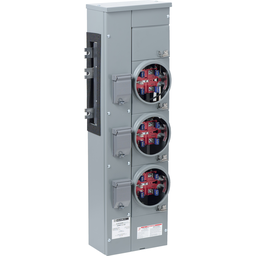 EZMR113125CUX – Branch unit, EZ Meter-Pak, 125A, 3 x 5 jaw sockets, 120/240VAC, no bypass, ringless, 1200A Cu busbar