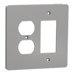 SQWS802452GY – Cover frame, X Series, for duplex/decorator socket-outlet, 2 gangs, screw fixed, mid sized plus, gray, matte finish