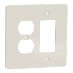 SQWS802452LA – Cover frame, X Series, for duplex/decorator socket-outlet, 2 gangs, screw fixed, mid sized plus, light almond, matte finish
