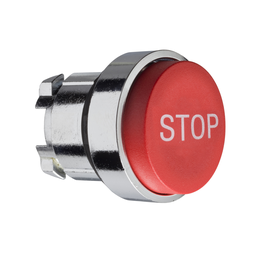 ZB4BL434 – Projecting push button head 40mm, Harmony XB4, metal, red, 22mm, spring return, marked STOP