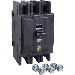 QOU315VH5283 – Mini circuit breaker, QOU, 15A, 3 pole, 240 VAC, 22kA, ring terminal