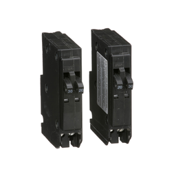 QO20303020 – Tandem mini circuit breaker, QO, 2 x 1 pole at 20A, 2 x 1 pole at 30A, 120/240VAC, 10kA, plug in
