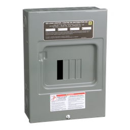 QO4L100S – Load center, QO, 1 phase, 4 spaces, 4 circuits, 100A convertible main lugs, NEMA1, surface cover, CSA