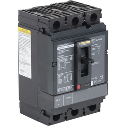 HDL36090C – Circuit breaker, PowerPacT H, 90A, 3 pole, 600VAC, 14kA, lugs, thermal magnetic, 100%