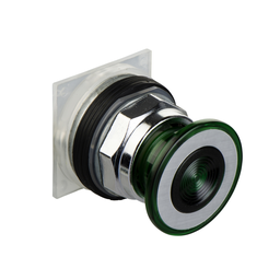 Square D 9001KR9G 30 mm Green Body Chrome Plated Metal Bezel 2-Position Mushroom Non-Illuminated Push-Pull Operator