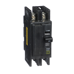 QOUQ245B – Mini circuit breaker, QOU, 45A, 2 pole, 120/240 VAC, 10kA, four point quick connect terminals, bulk pack