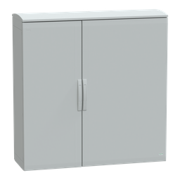 NSYPLAT12124G – Floor standing polyester enclosure, Thalassa PLA, plain door, ventilated canopy, 1250x1250x420mm, IP44, IK10