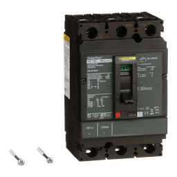 HDL36150SA – Circuit breaker, PowerPacT H, 150A, 3 pole, 600VAC, 14kA, lugs, thermal magnetic, 80%, shunt