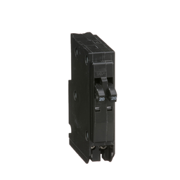 QOT2020 – Tandem mini circuit breaker, QO, 2 x 1 pole at 20A, 120/240VAC, 10kA, plug in