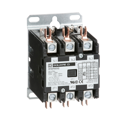 8910DPA43V02 – Contactor, Definite Purpose, 40A, 3 pole, 25HP at 575VAC, 3 phase, 110/120VAC 50/60Hz coil, open