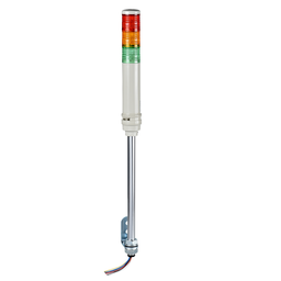 XVC4B35S – Monolithic pre wired tower light, Harmony XVC, plastic, red orange green, 40mm, tube mounting, steady or flashing, buzzer, IP23, 24V AC DC