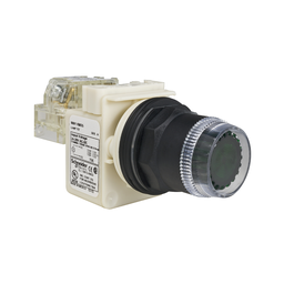 9001SK1L35GH13 – Illuminated push-button, Harmony 9001SK, plastic, plastic guard flush, green, 30mm, spring return, 24-28V, 1 C/O